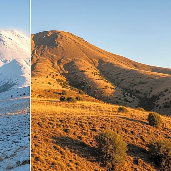 California's Snow Drought Revealed in Striking Before-and-After Images