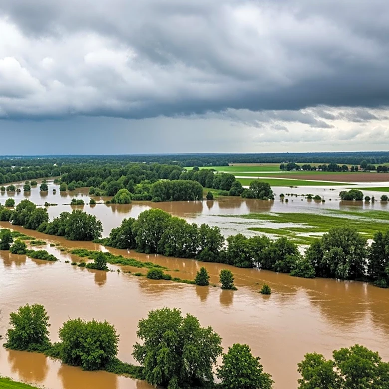 Heavy Rainfall Causes Flooding Along Des Plaines River in Chicago