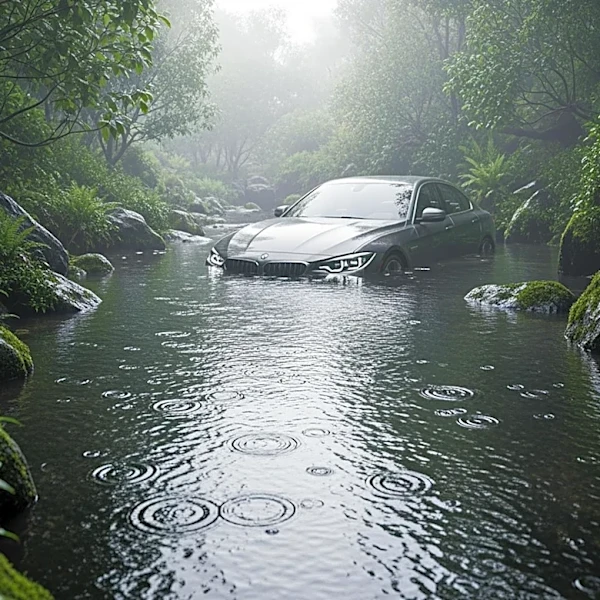 Driver Rescued After Car Plunges 30 Feet Into Plano Creek During Morning Rain