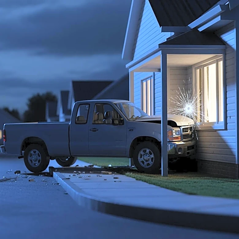 Teen Arrested After Crashing Stolen Truck into Detroit Home