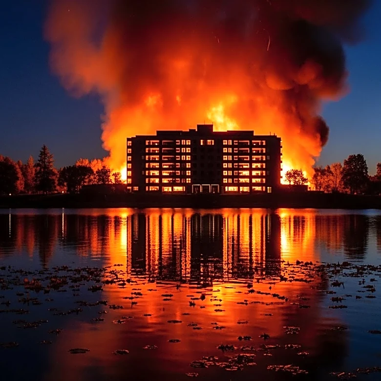 Fire Destroys Apartment Building in Lakes of the Four Seasons, Indiana