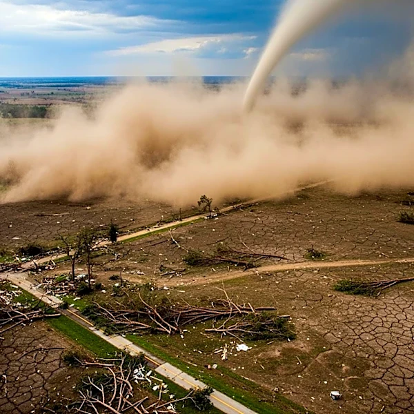 Tornado Causes Extensive Damage in Enid, Oklahoma, Affecting Homes and Roads