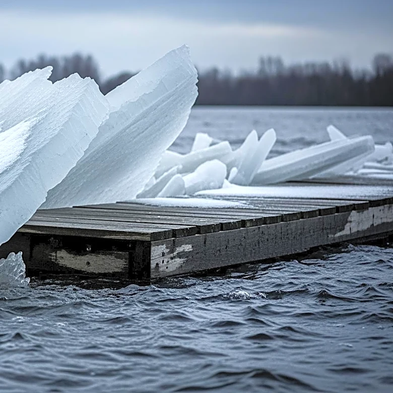 Massive Ice Sheets Threaten Homes in Northern Michigan Amid Severe Flooding