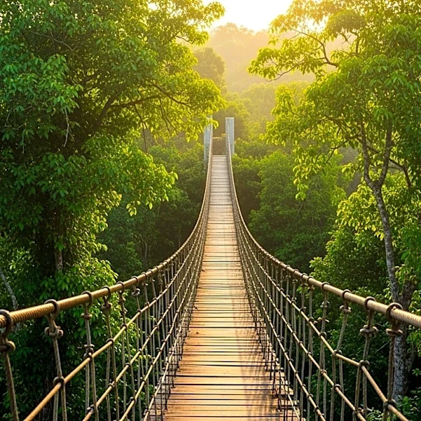 Orangutan Crosses Canopy Bridge, Reuniting Split Community in Sumatra