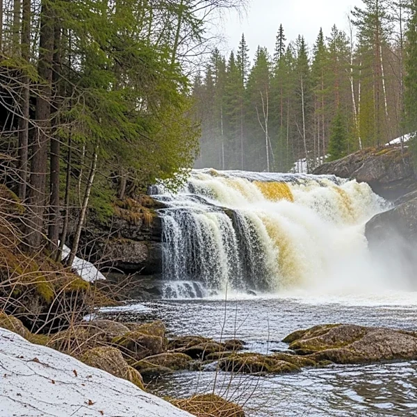 Minnesota's Gooseberry Falls Experiences Flooding Due to Melting Snow and Rain