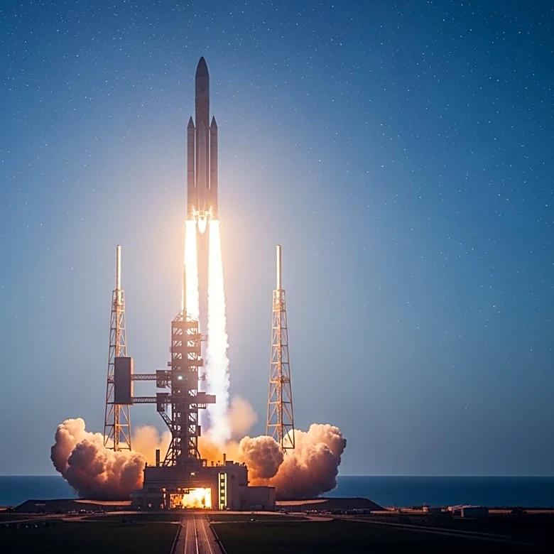 SpaceX Falcon Heavy Launches Viasat Satellite from Kennedy Space Center