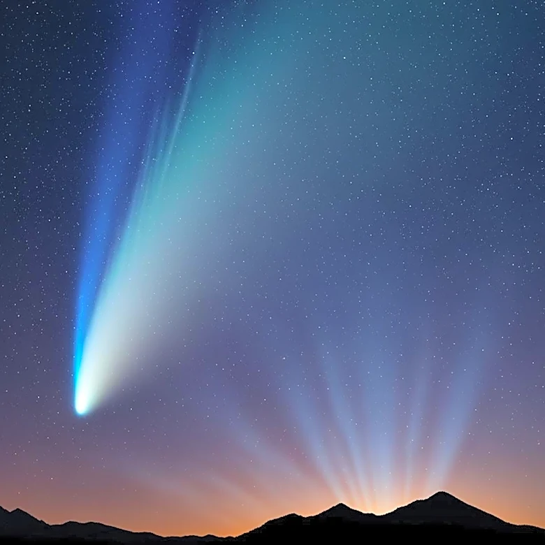 Comet PanSTARRS Displays Spectacular Ion Tail Due to Solar Storm