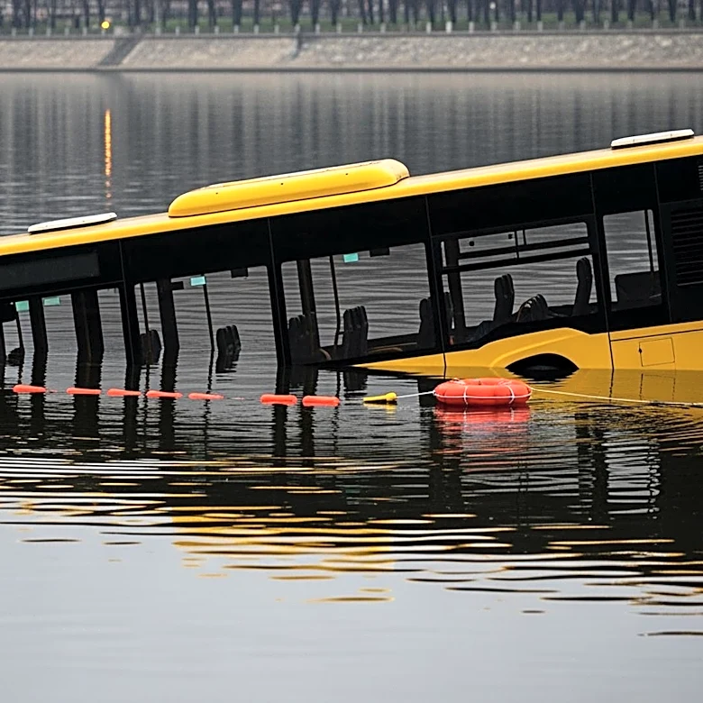 Trainee Bus Driver Crashes into River Seine, Passengers Rescued