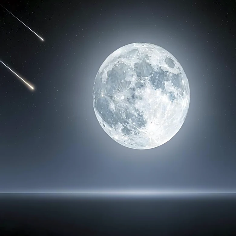 Bright Moon to Dim Eta Aquarid Meteor Shower, Halley's Comet Debris