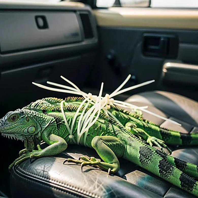 Florida Man Arrested with 13 Zip-Tied Iguanas in Vehicle During Traffic Stop