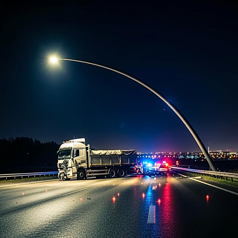 United Jet Hits Turnpike Light Pole and Truck During Newark Landing