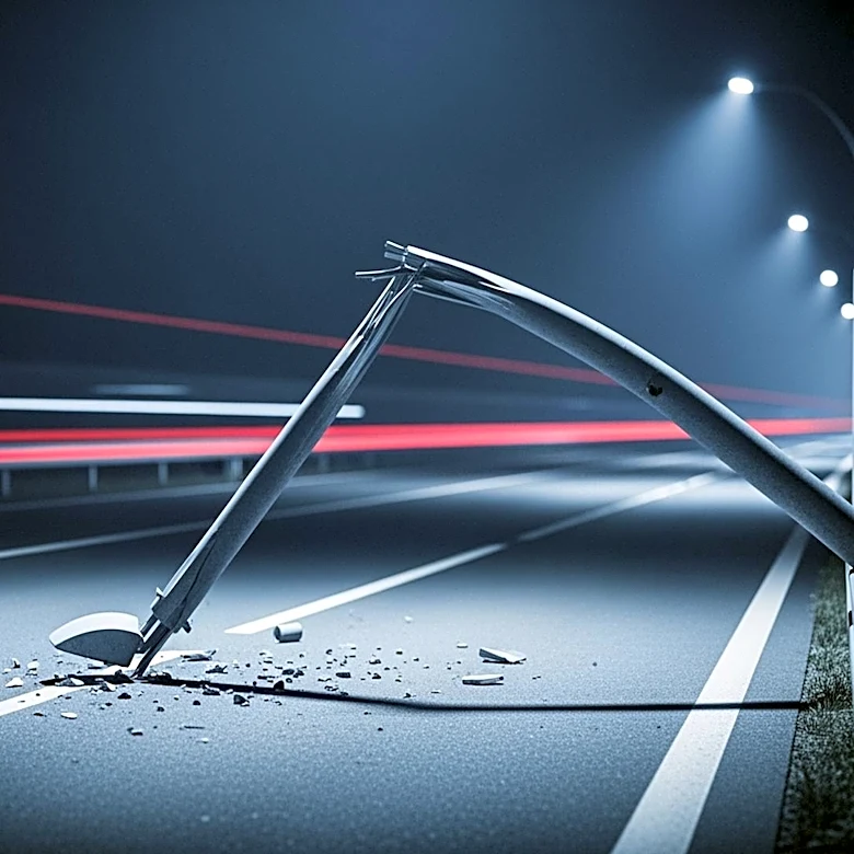 United Flight Clips Light Pole on NJ Turnpike, Injures Truck Driver
