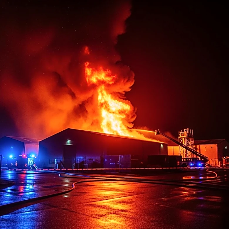 Massive Nine-Alarm Fire Engulfs New Jersey Warehouse, Spreads to Nearby Structure