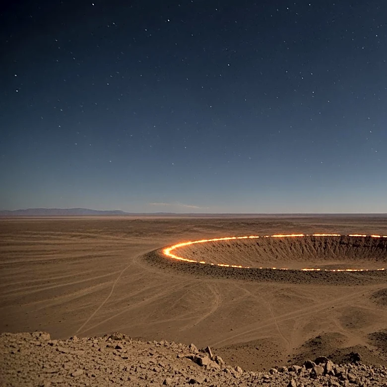 Darvaza Gas Crater's Diminished Flames Raise Environmental Questions