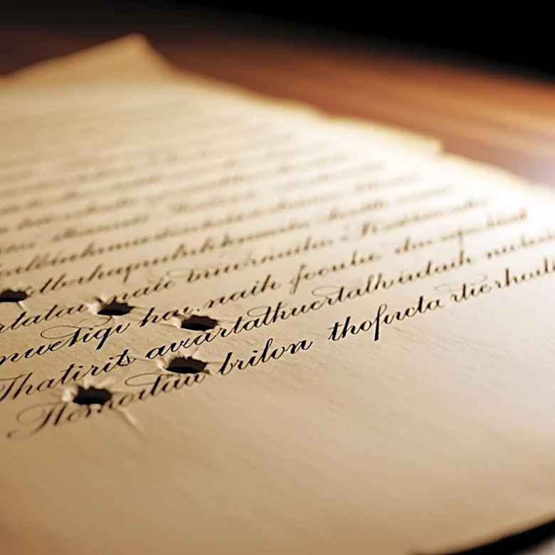 Historic Theodore Roosevelt Speech Page with Bullet Holes Uncovered