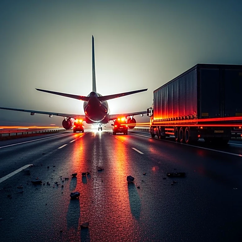 United Jet Collision with Truck on NJ Turnpike Captured on Dashcam