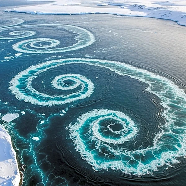 NASA's Landsat 8 Captures Stunning Vortex Streets Near Antarctica