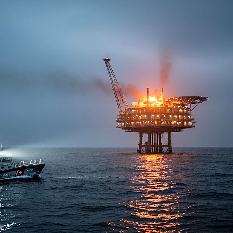U.S. Coast Guard Responds to Fire on California Offshore Oil Platform, Crew Evacuated