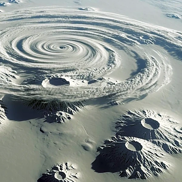NASA's Landsat 8 Captures Vortexes Near Antarctic Volcano