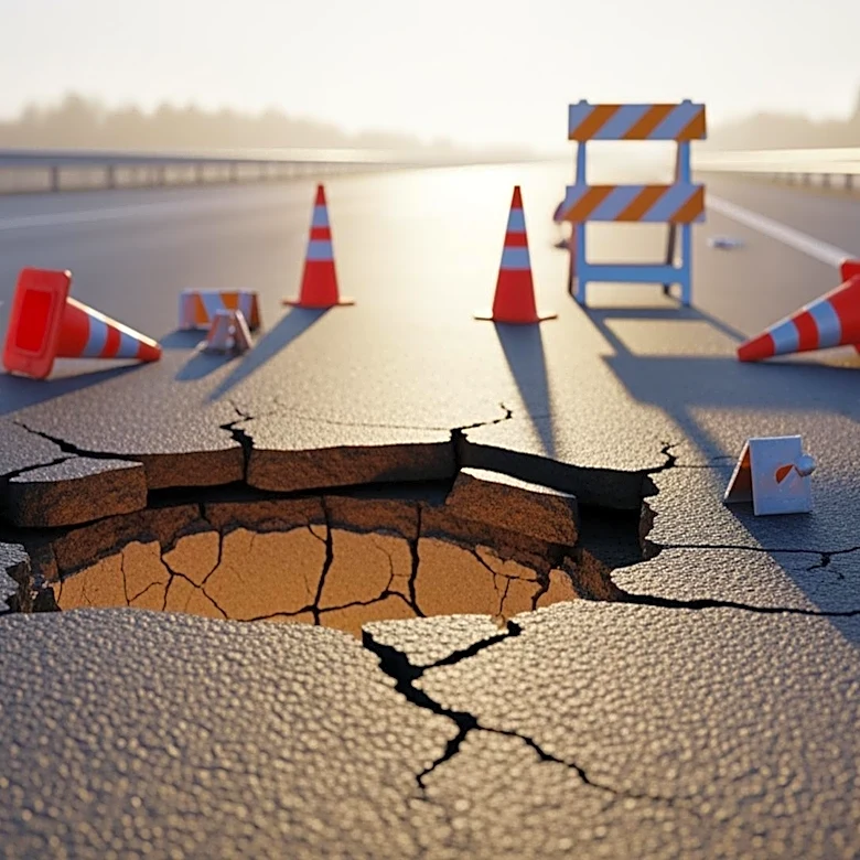 LIE Sinkhole Disrupts Morning Commute as Two Lanes Closed