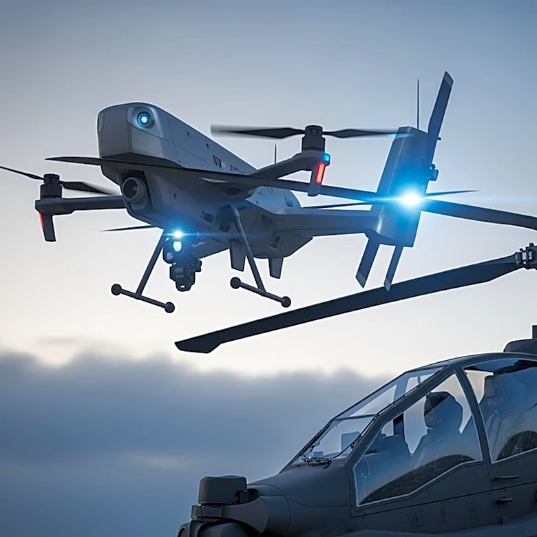UK Ministry of Defence Advances Apache Helicopter Drone Wingmen Project with Four Partners