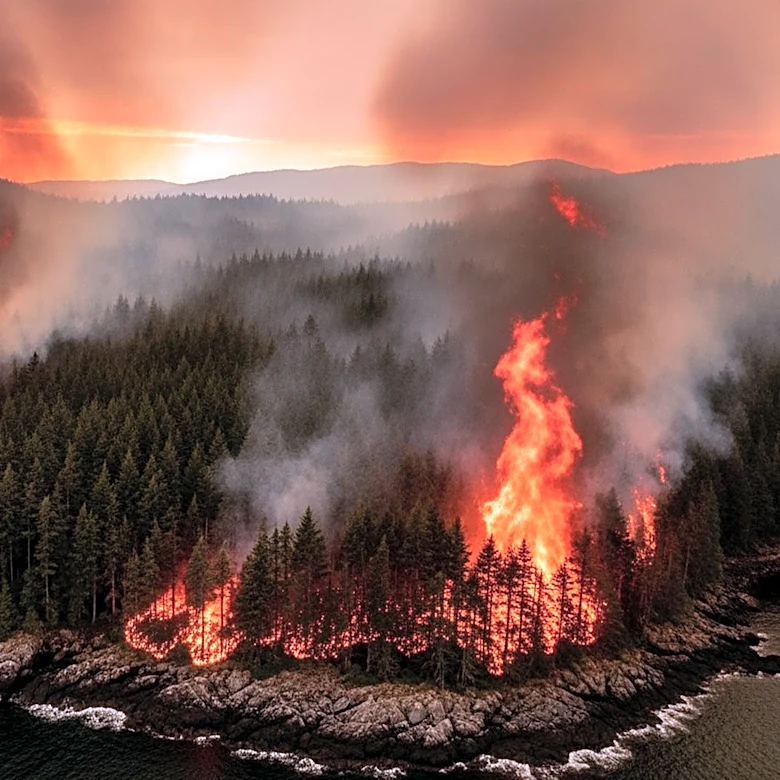Massive Wildfire Engulfs Santa Rosa Island, Threatening Structures and Wildlife