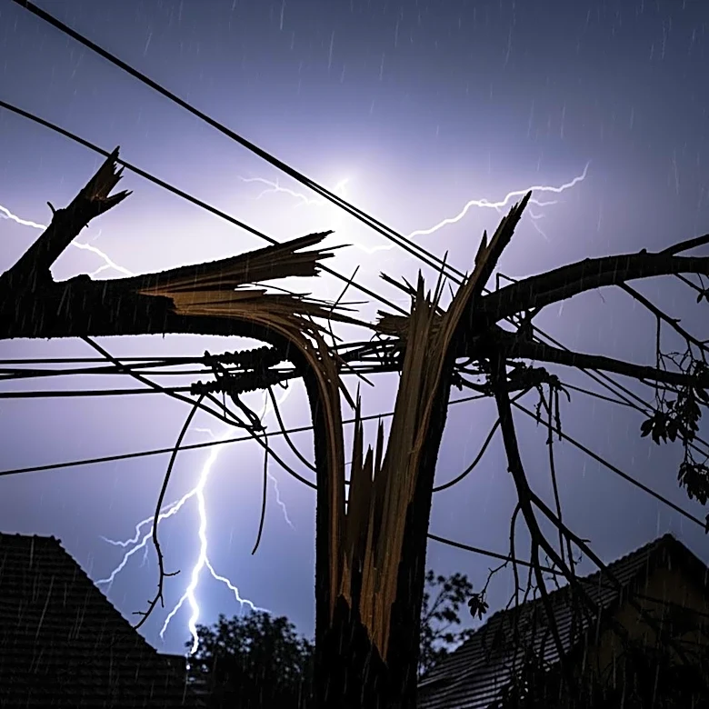 Severe Storms Cause Damage and Power Outages in Utica, Michigan