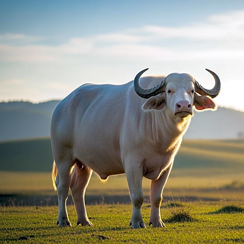 Albino Buffalo Named 'Trump' Gains Viral Fame for Resemblance to President Trump