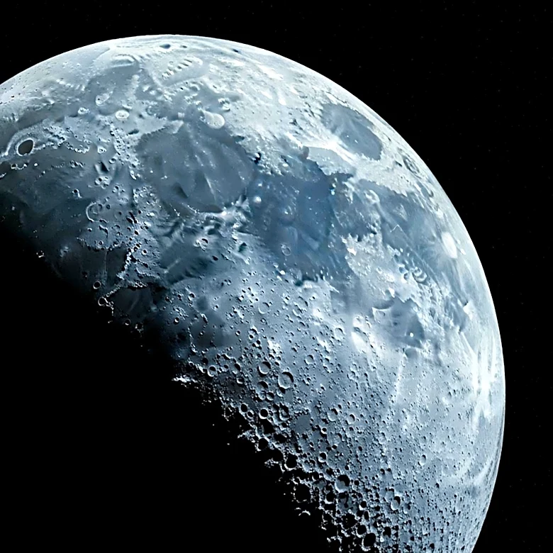 Optical Illusion on the Moon Creates 'X' and 'V' Shapes