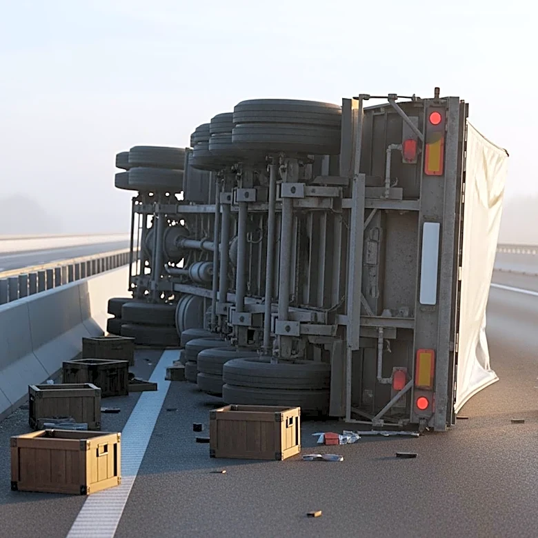Tractor-Trailer Overturns on I-80 in New Jersey, Injuring Two