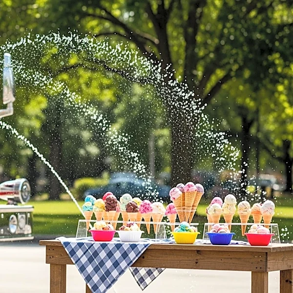 El Centro Hosts Ice Cream Social with Firetruck Water Showers to Engage Community
