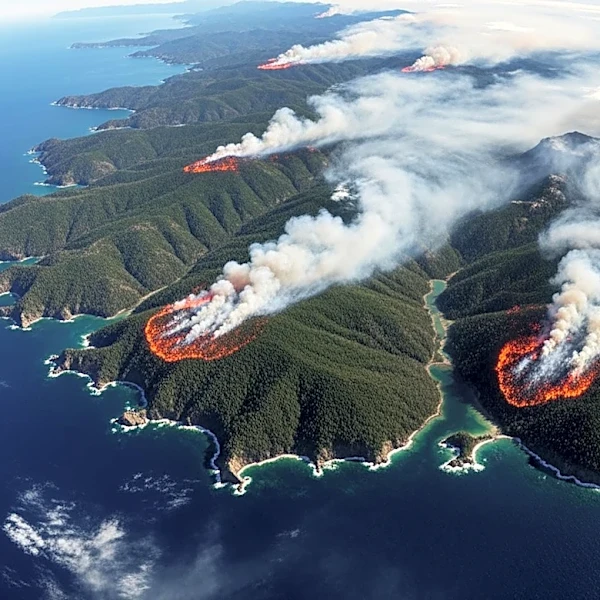 NASA Satellite Images Reveal Extent of California Wildland Fire on Santa Rosa Island