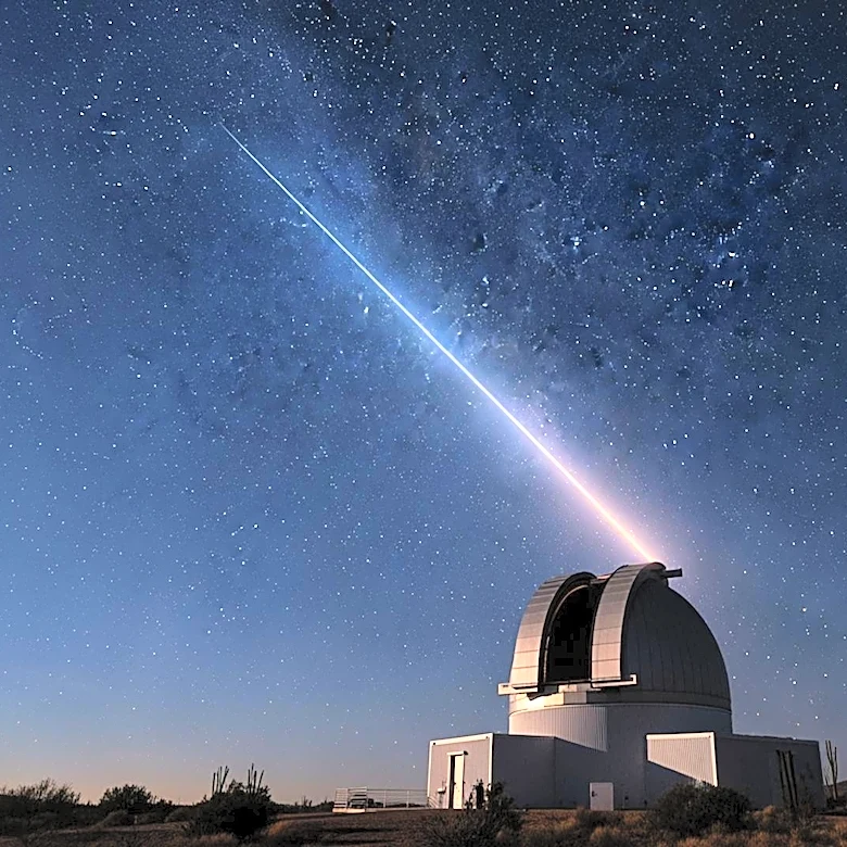 Meteor Captured Above Kitt Peak National Observatory in Arizona