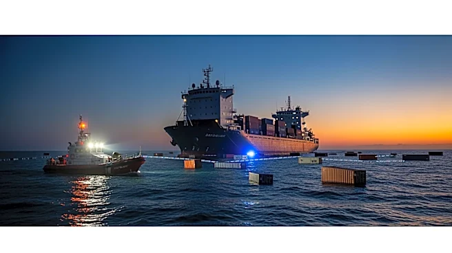 Indonesian Coast Guard Rescues Crew After Container Ship Sinks Near Batam
