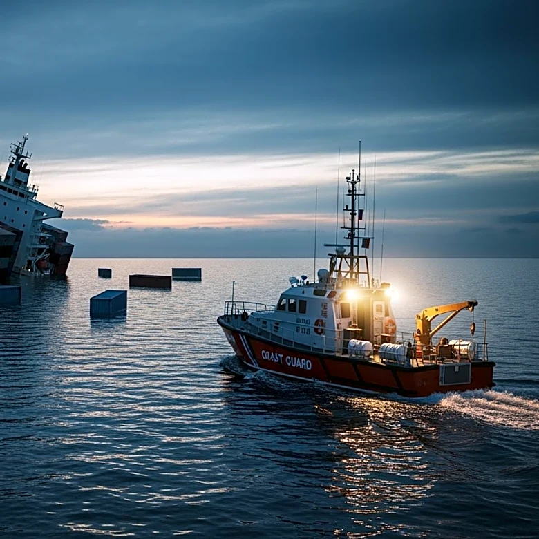 Indonesian Coast Guard Rescues Crew After Container Ship Sinks Near Singapore