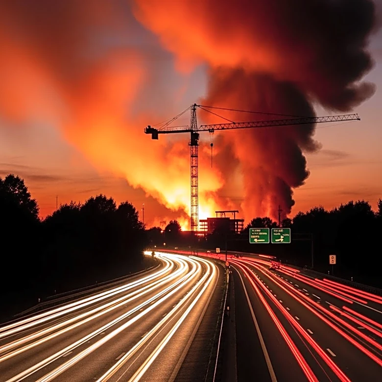 Fire Breaks Out Near Long Beach Construction Site, Causes Traffic Disruptions