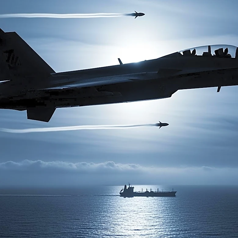 US F/A-18 Fighter Jet Disables Tanker Attempting to Breach Navy Blockade at Strait of Hormuz