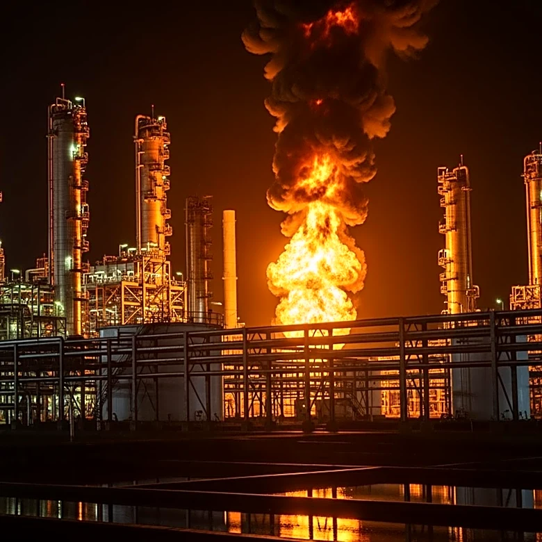 Ukrainian Military Strikes Major Russian Oil Export Facility, Causing Significant Fire