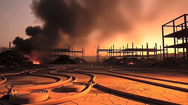 Long Beach Fire Department Battles Large Debris Fire Near Construction Site