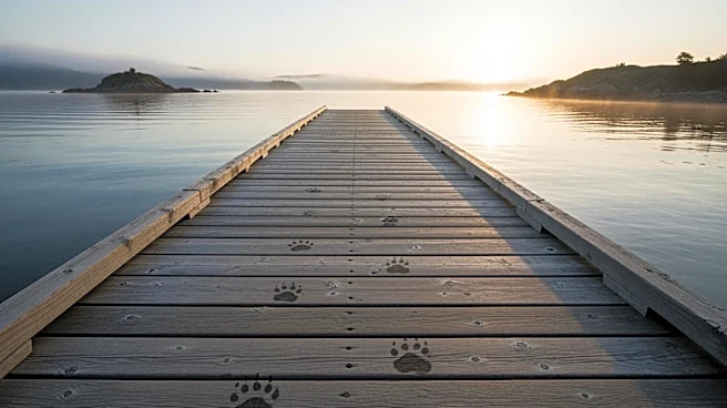 Black Bear Spotted Walking Along Jetty in New Hampshire