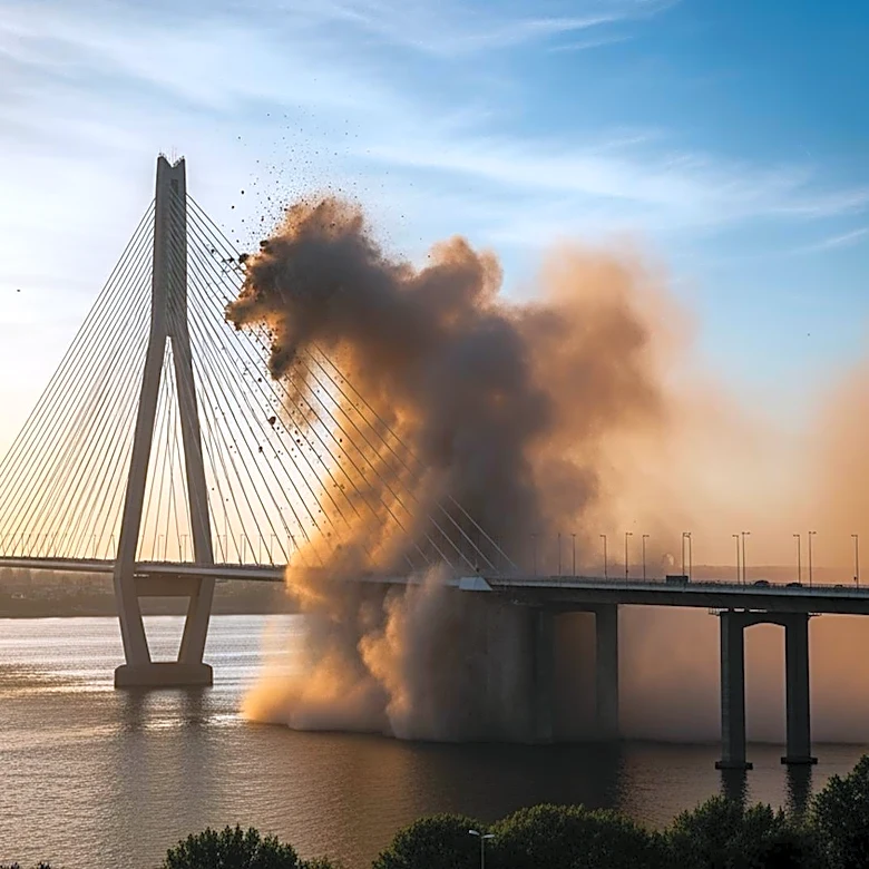 Ukrainian Drone Strike Destroys Chonhar Bridge, Disrupting Russian Supply Lines