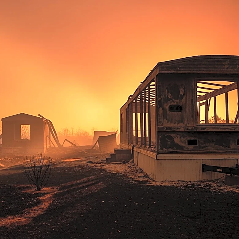 San Joaquin County Brush Fire Destroys Mobile Home and Outbuildings