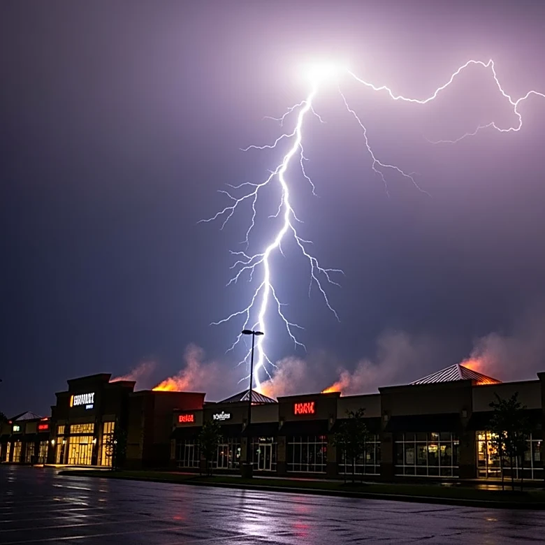 Lightning Strike Causes Fire at Somerset, New Jersey Strip Mall, Damaging Businesses