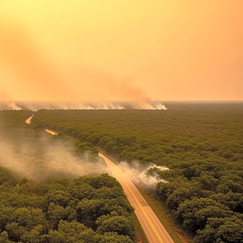 Wildfires Near Everglades Prompt Road Closures and Health Warnings in South Florida