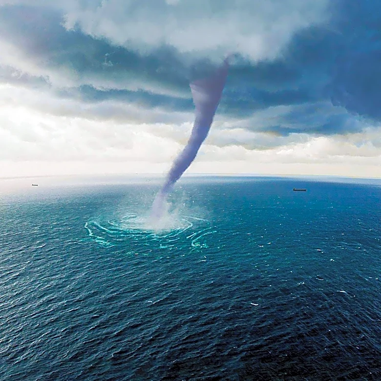 Waterspout Formation Captured at Battleship Park Amid Gulf Coast Storms