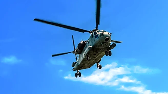 U.S. Army Chinook Helicopter Conducts Low Flight Over Lake George