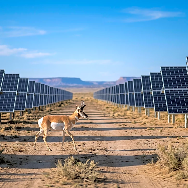 New Mexico Solar Farm Design Allows Pronghorn Passage, Challenging Wildlife Avoidance Assumptions
