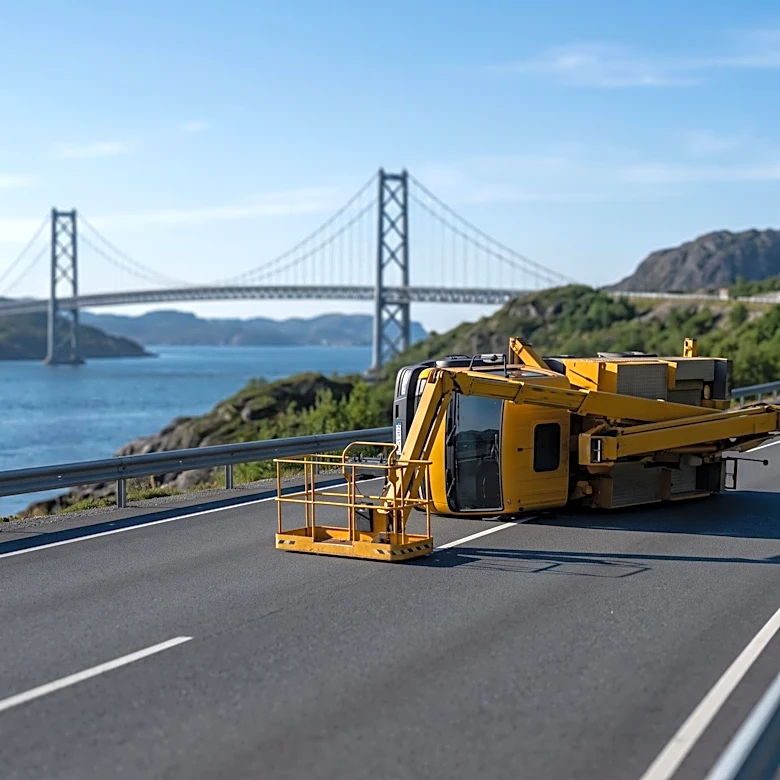 Cherry Picker Falls Off Flatbed Truck on Yerba Buena Island, Limiting Bay Bridge Access