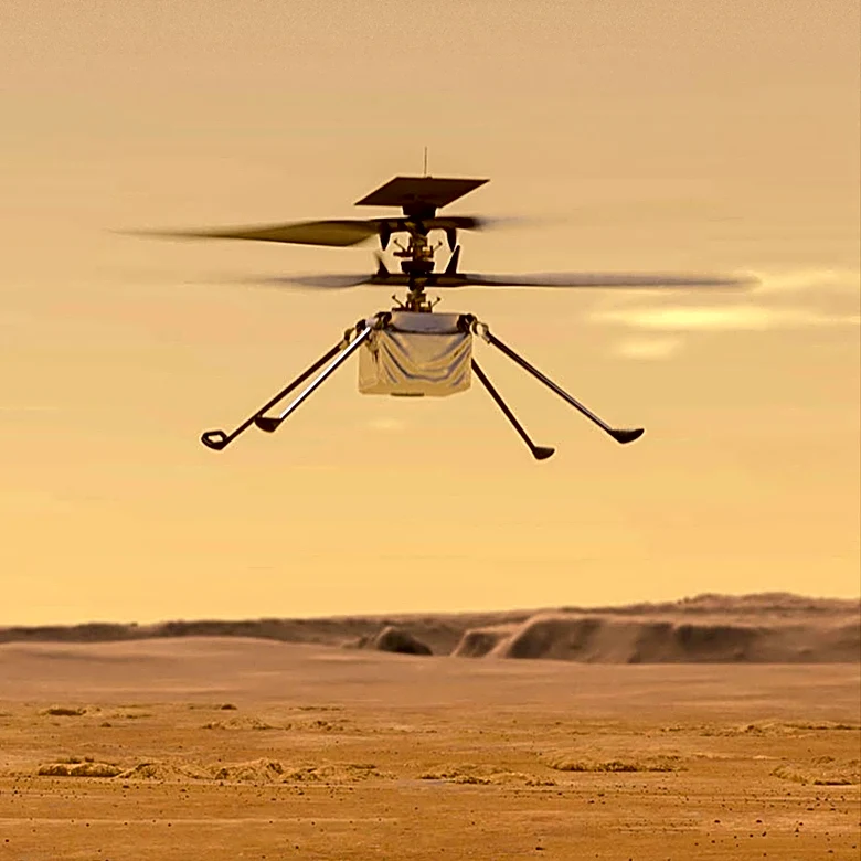 NASA's Ingenuity Helicopter Achieves Historic Martian Flight with High-Speed Rotors