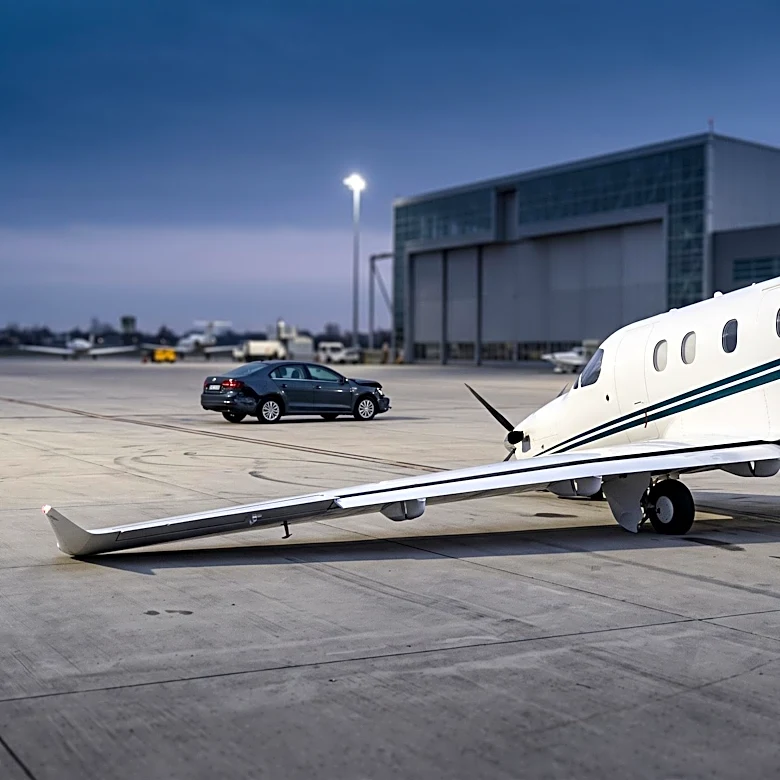 Teen Driver Crashes Mustang into Multimillion-Dollar Plane at Portsmouth International Airport Following Police Chase